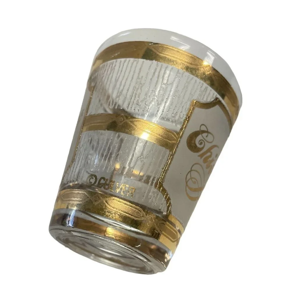 Culver 22k Gold Frosted Shot Glass‎ Chicago Vintage
